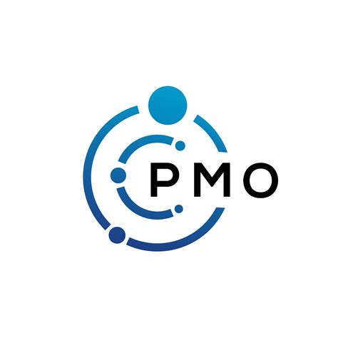 Pmo Letter Technology Logo Design On White Background Pmo Creative