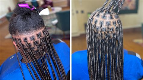 Knotless Box Braid Tutorial Diy Knotless Braids On Thin Hair Protective Hair Styling Youtube