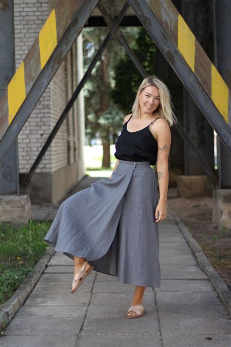 Long Linen Wrap Skirt Maxi Linen Skirt Linen Wrap Skirt Etsy Long