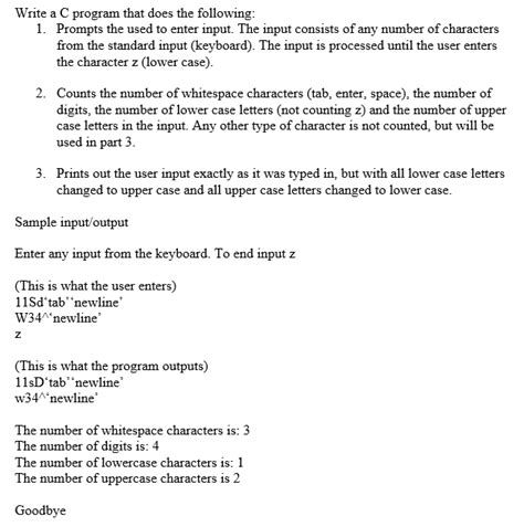 Solved Write A C Program That Does The Following 1 Prompts