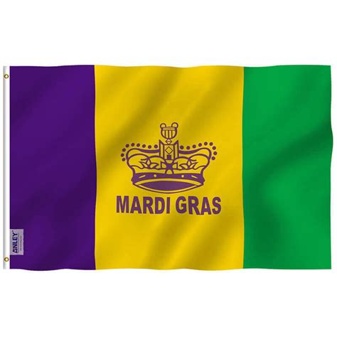 Fly Breeze Mardi Gras Flag 3x5 Foot - Anley Flags