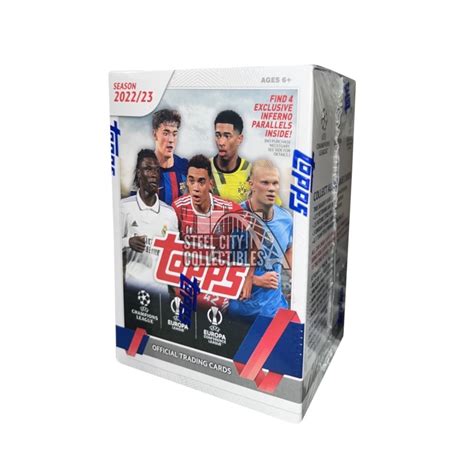 Topps Uefa Club Competitions Soccer Pack Blaster Box Steel