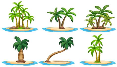 Islands And Palm Tree 413582 Vector Art At Vecteezy