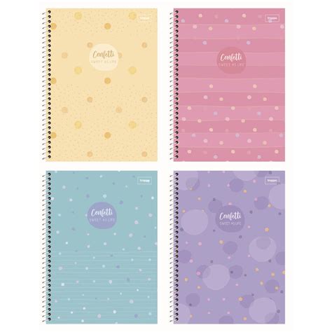 Caderno Universit Rio Folhas Capa Dura Espiral Confetti Troppo