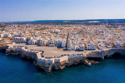 Aerial View Of The City Of Polignano A Mare Town Puglia Region I Italy