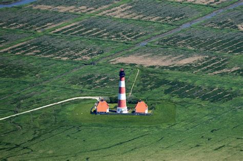 Tating Von Oben Leuchtturm Als Historisches Seefahrtszeichen Im