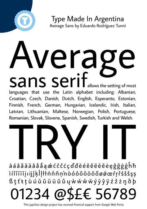 Average Sans Font Zillion