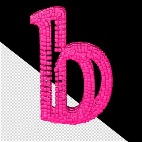 Premium Psd D Symbol Made Of Pink Cubes Letter B