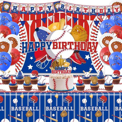 Amazon.com: Baseball Party Decorations，Baseball Birthday Party Supplies ...