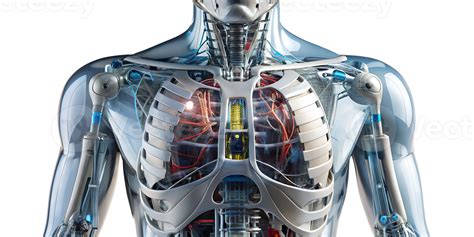 anatómico modelo exhibiendo humano cofre estructura y órganos, cortar ...