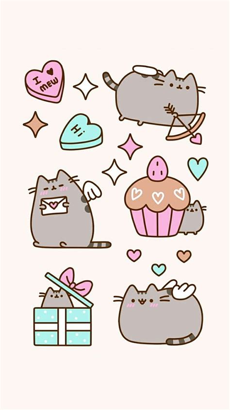 Cute Cartoon Cat Iphone At Spring Pusheen Hd Phone Wallpaper Pxfuel