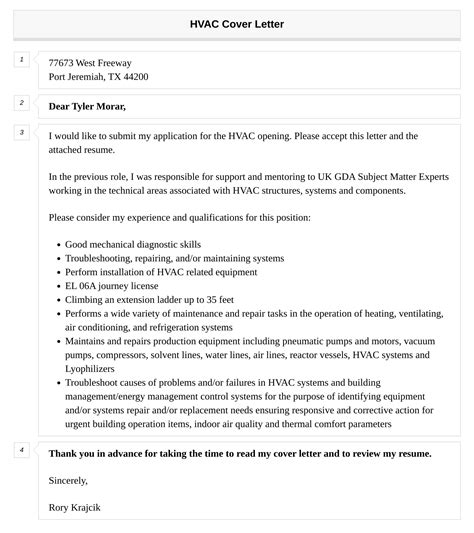 Hvac Cover Letter Velvet Jobs