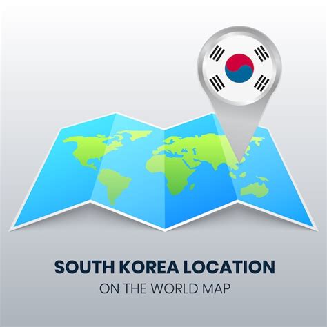 Locatiepictogram Van Zuid Korea Op De Wereldkaart Ronde Pin Pictogram