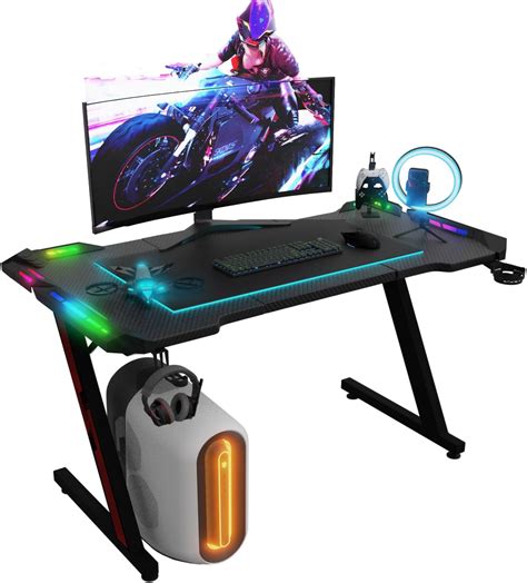 Eureka Ergonomic Bureau Gaming Led Bureau Gamer X Cm Pieds En