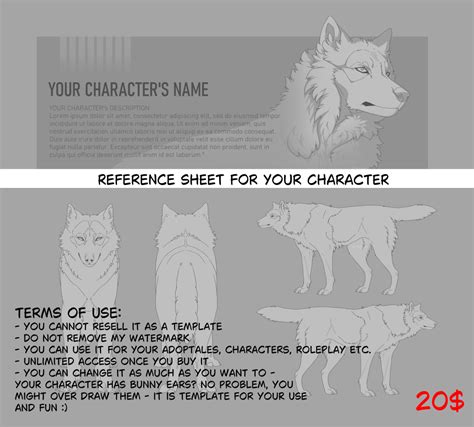 Reference Sheet For Canine Oc Template By Deyanel On Deviantart