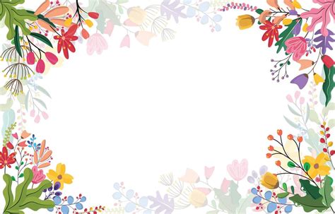 Rectangle Corner Spring Flower Floral Plant Frame Card Vector