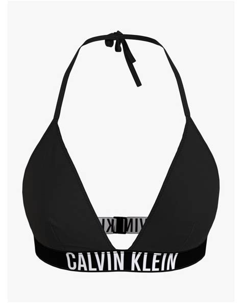 Calvin Klein Intense Power Triangle Bikini Top In Black Lyst Uk