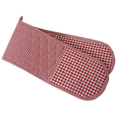 Double Oven Glove Red Gingham Oven Gloves