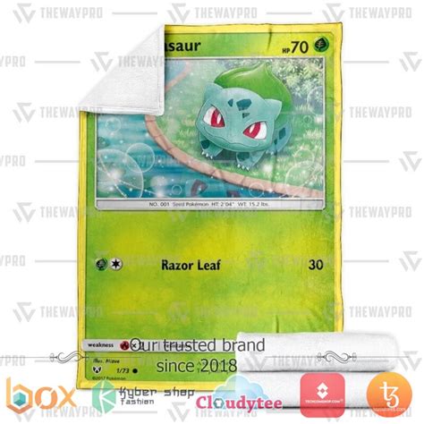 HOT Anime Pokemon Bulbasaur Shining Legends Blanket Express Your Unique Style With BoxBoxShirt