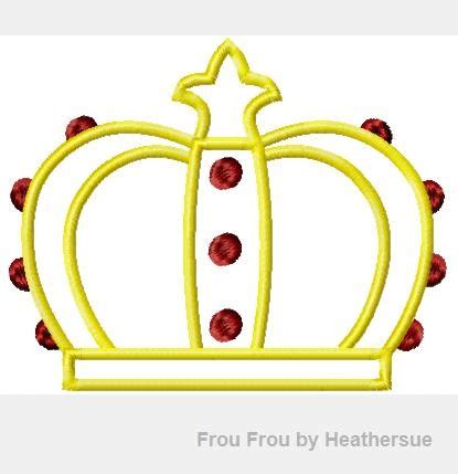 King Crown Machine Applique Embroidery Design Multiple Sizes