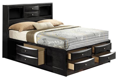 Acme Ireland King Pu Storage Bed Black Ek X X