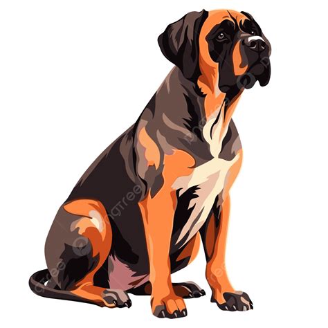 Big Dog Vector, Sticker Clipart Dog Illustration Of A Black And Brown ...