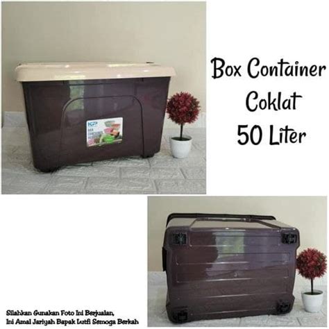 Jual Box Container Coklat Liter Container Box Dengan Roda Kapasitas