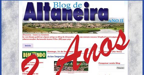 Blog De Altaneira Segundo Anivers Rio Do Blog De Altaneira