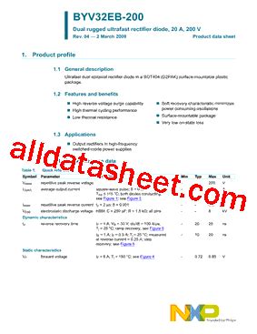 Byv Eb Datasheet Pdf Nxp Semiconductors