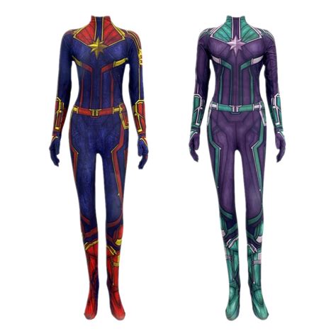 Captain Marvel Carol Danvers Cosplay Ms Marvel Costume Zentai Superhero Bodysuit Suit Jumpsuits