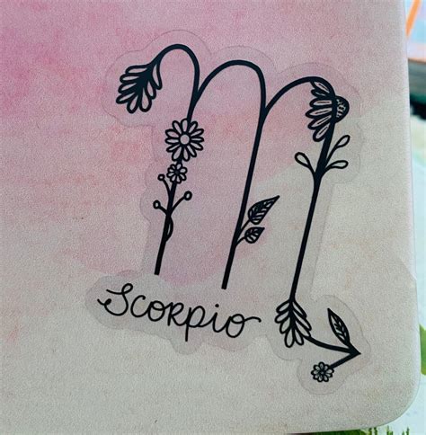 Clear Floral Scorpio Zodiac Vinyl Sticker Scorpio Zodiac Etsy Singapore