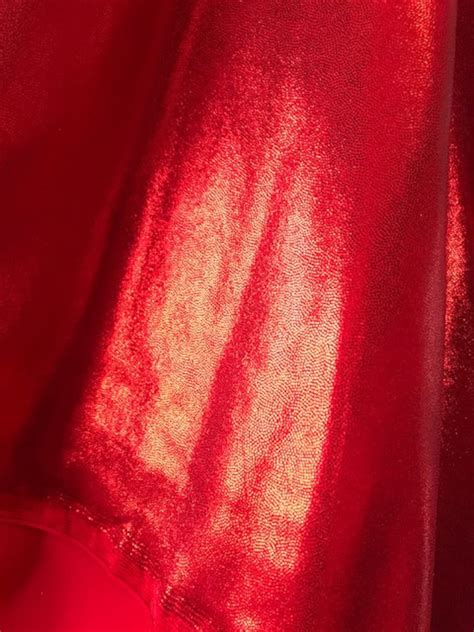 4 Way Stretch Mystique Metallic Spandex Fabric Red Etsy