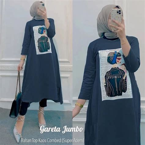 Jual Midi Dress Cotton Combed S Mix Sablon Gareta Midi Dress Wanita