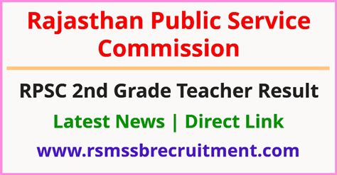 Rpsc Nd Grade Result Roll Number Name Wise Cut Off