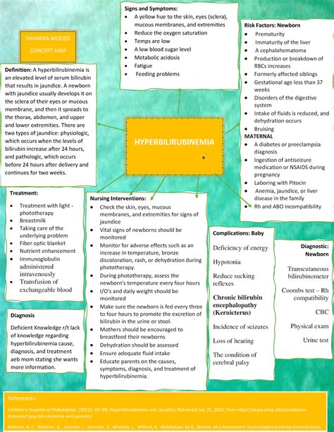 Hyperbilirubinemia Concept Map Shamika Woods Concept Map Definition