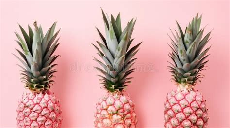 Pineapple On Pastel Pink Summer Concept Nature Fruits And Vegetables Stock Illustration