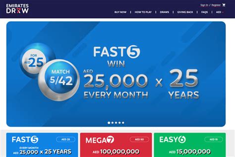 Website Of Fast5 Lottery Draw By Emirates Draw In The UAE