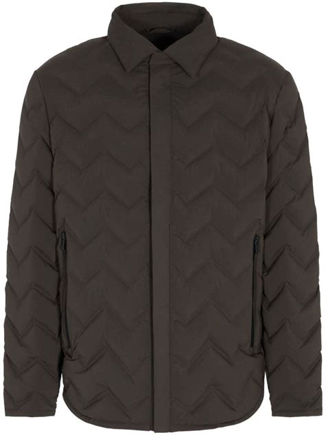 Emporio Armani Chevron Quilted Padded Jacket Farfetch