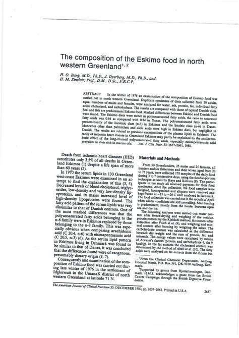 (PDF) The composition of the Eskimo food in North Western Greenland