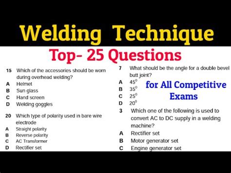 Welding Technique Top Questions Welder Theory In Hindi Welding