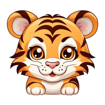 Cartoon Cute Funny Tiger Clipart, Digital Art, Freehand, Element PNG Transparent Image and ...