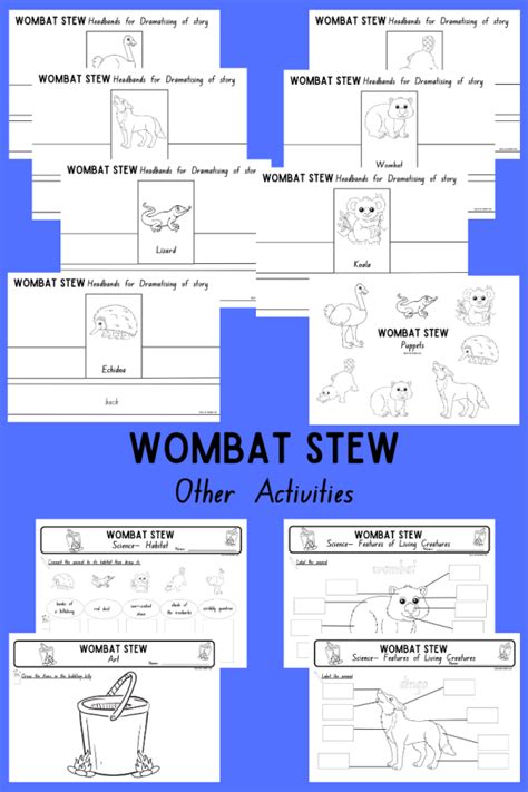 Wombat Stew Story Activities Teach Me Mommy