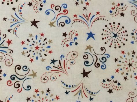 4th Of July Patriotic Cotton Fabric By 1 3 Or 1 2 Yard Etsy