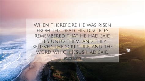 John 222 Kjv Desktop Wallpaper When Therefore He Was Risen From The