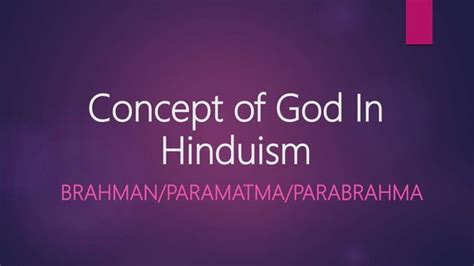 Concept Of God In Hinduism Ppt