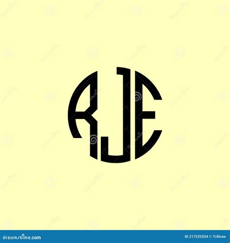 Creative Rounded Initial Letters Rje Logo Stock Vector Illustration