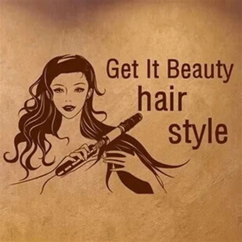 Hairdresser Sex Girls Lady Hair Salon Name Wall Sticker Hair Cutting Wall Decal Hairdressing