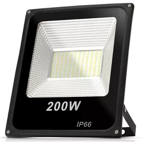 Reflector LED Genérica Slim 200W con luz blanco frío y carcasa negro