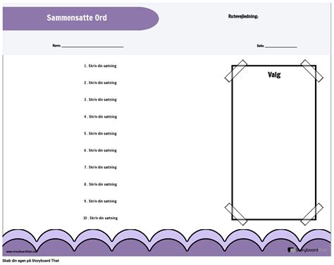 Sammensatte Ord Mellemliggende Storyboard Par Da Examples