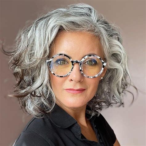 Shiny Silver Strands Free From Brassy Tones Grey Curly Hair Silver